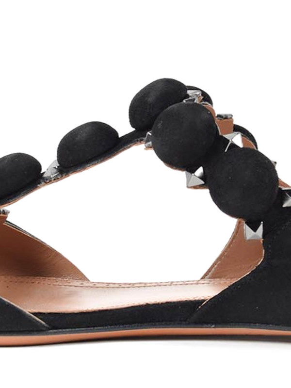 Suede sandals shop online: Alaïa