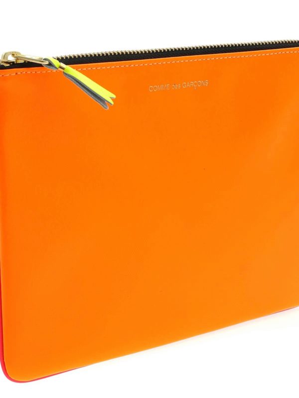 Super Fluo pouch in orange and pink shop online: COMME DES GARÇONS WALLET