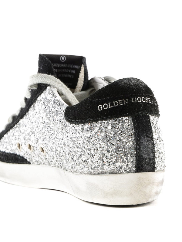 Sneaker Superstar in glitter color argento shop online: GOLDEN GOOSE