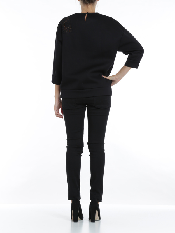 Sweatshirt with lace inserts shop online: N°21