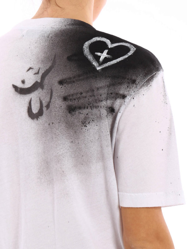 t-shirts shop online Spray print cotton T-shirt