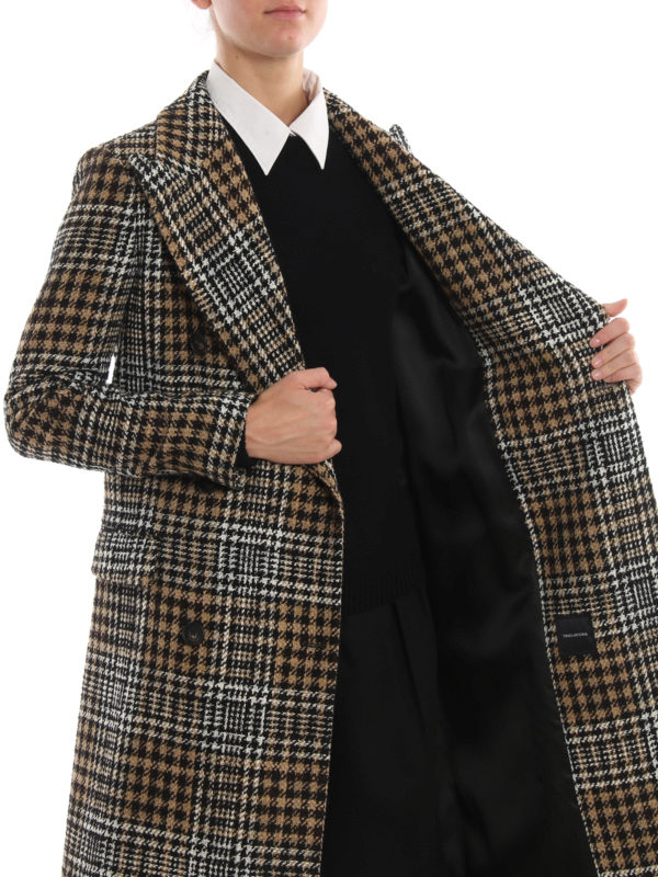 TAGLIATORE buy online Maxi Prince of Wales wool blend coat