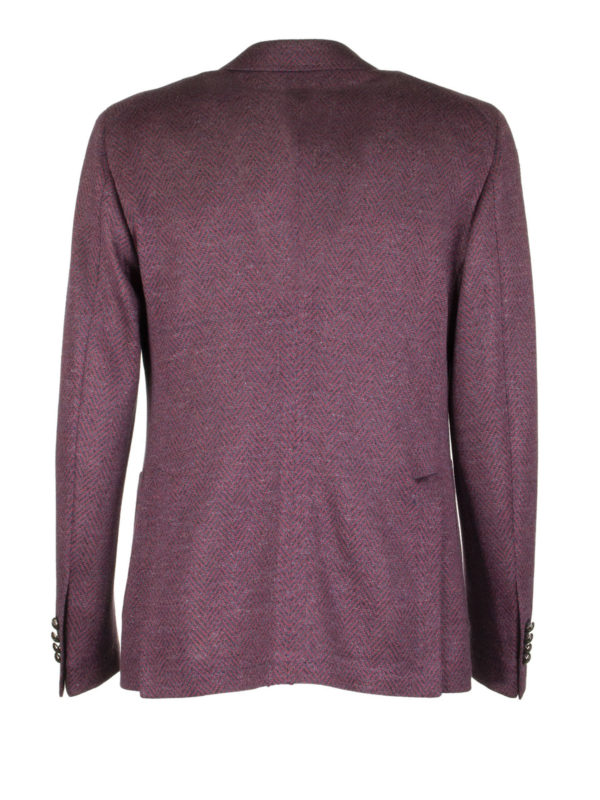 TAGLIATORE: blazers online - Linen herringbone blazer