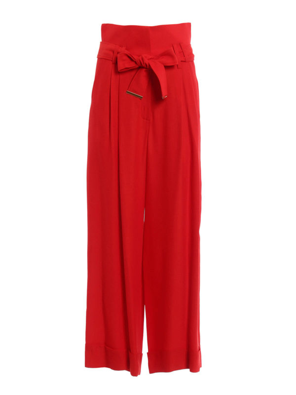 TARA JARMON: casual trousers - High waist crepe trousers