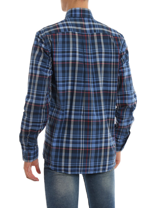 Tartan motif button down shirt shop online: FRED PERRY