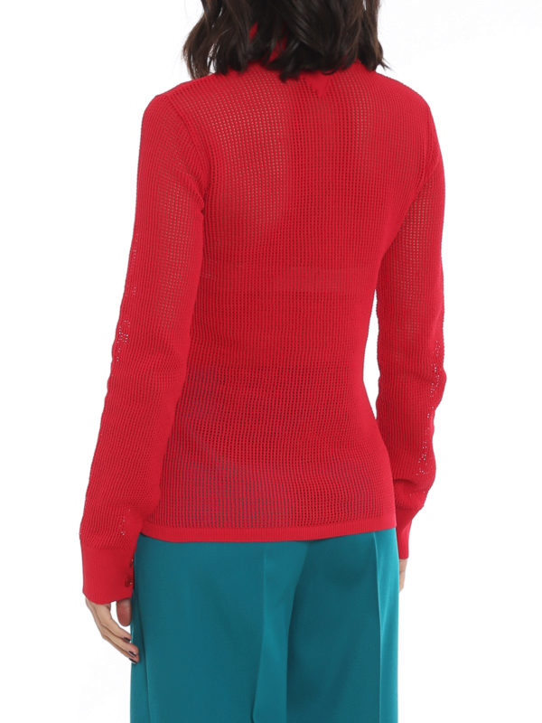 Technical cotton mesh cardigan shop online: BOTTEGA VENETA