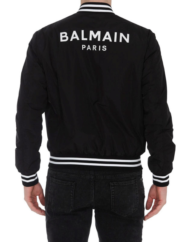 Technical fabric bomber jacket shop online: Balmain