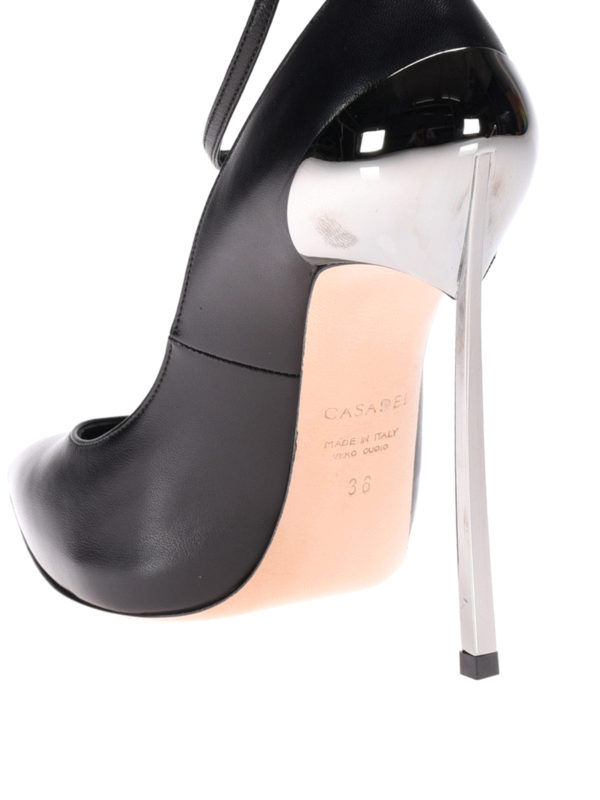 Techno Blade black leather pumps shop online: Casadei