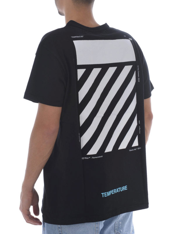 Temperature black T-shirt shop online: OFF-WHITE