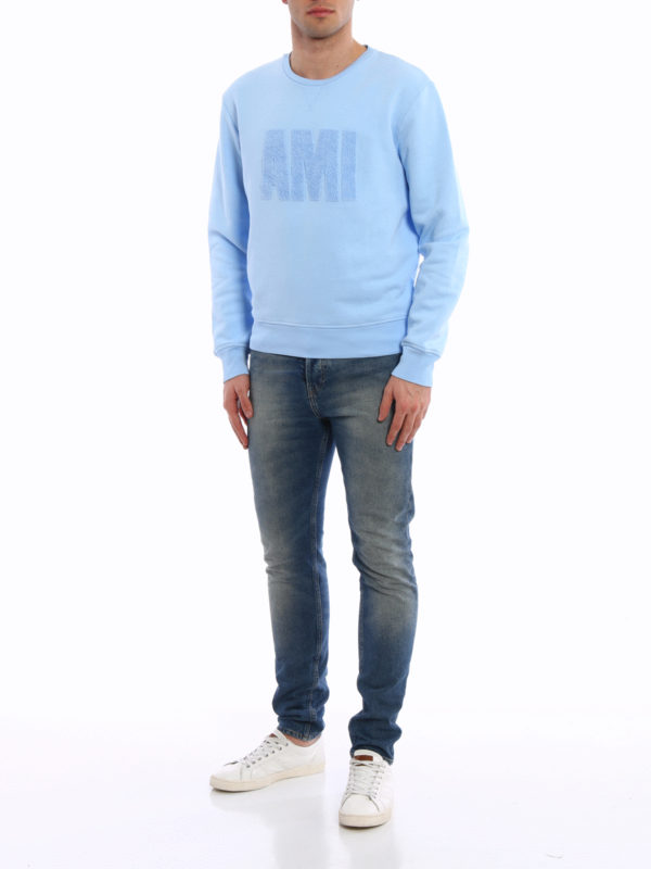Sweatshirt Und Pullover - Hellblau shop online: AMI ALEXANDRE MATTIUSSI