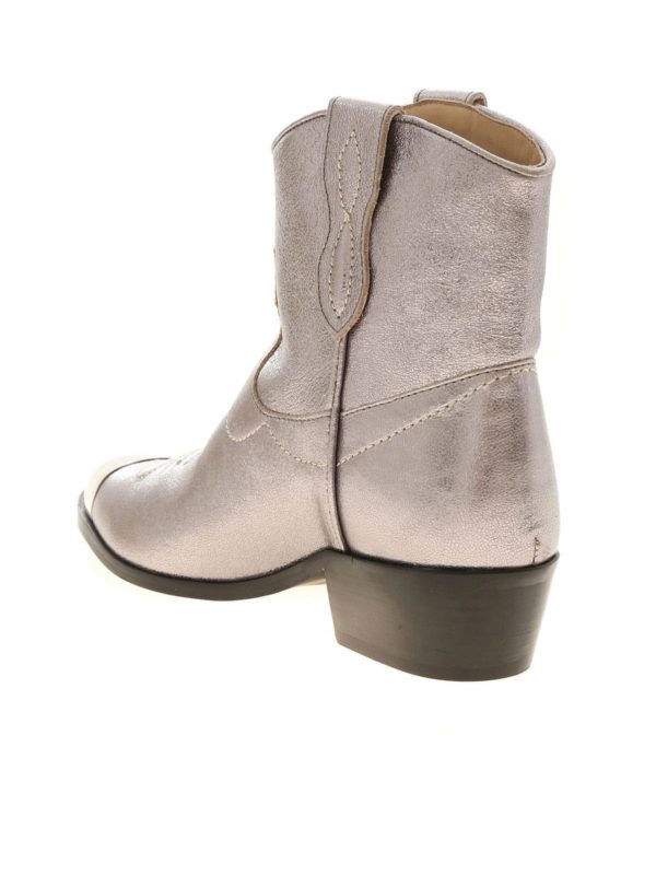 Texan silver ankle boots with mirror toe shop online: TWINSET