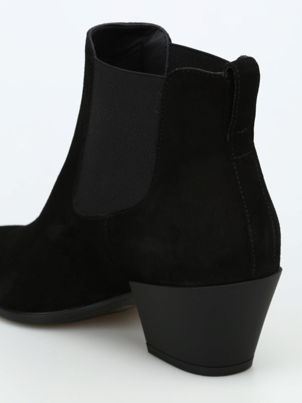 Texan style black suede ankle boots shop online: HOGAN