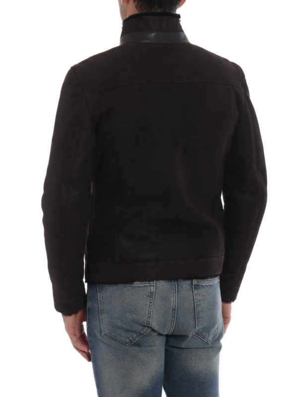 Textured shearling jacket shop online: CORNELIANI