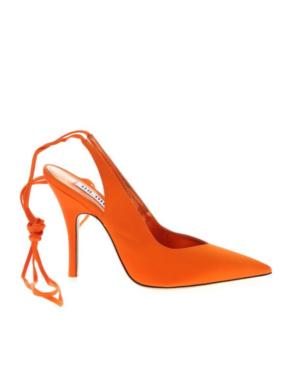 The Attico: court shoes - Satin pumps in orange