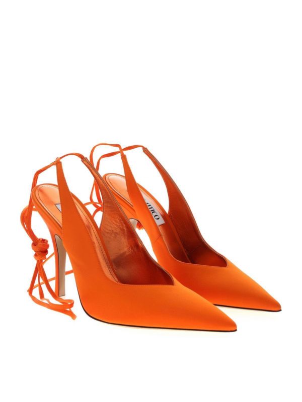 The Attico: court shoes online - Satin pumps in orange