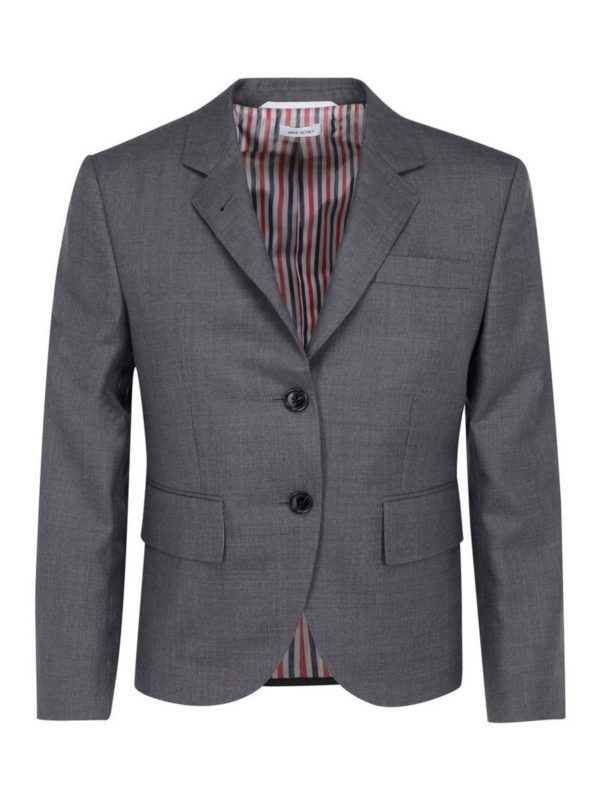 THOM BROWNE: giacche blazer - Blazer monopetto in lana mélange