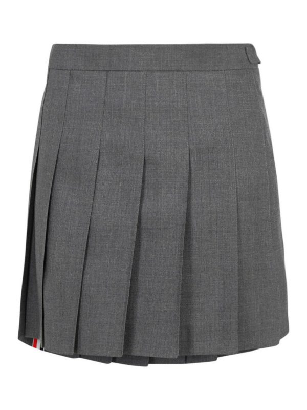 THOM BROWNE: mini skirts - Mélange wool mini skirt