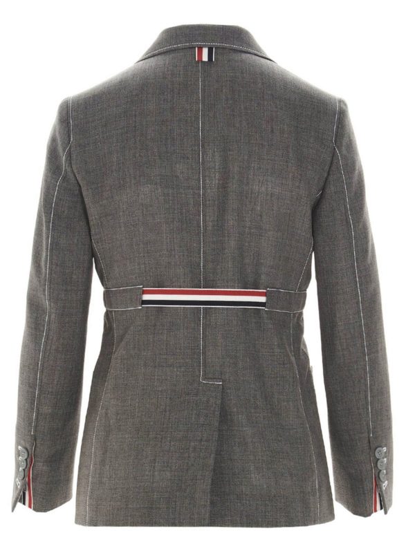 Blazer Thom Browne Gris Taille 0 (US 36) - Laine, Fait Main En Italie, Neuf Sans étiquettes