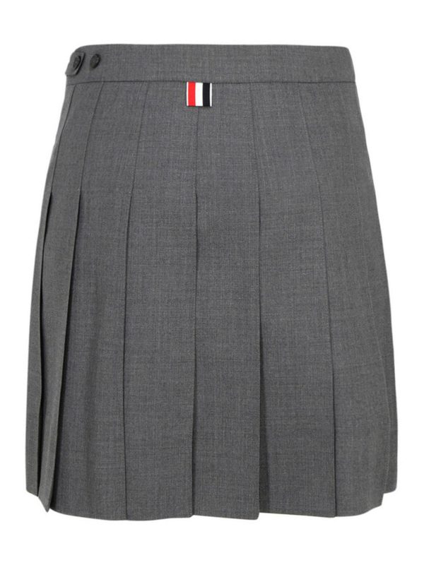 THOM BROWNE: mini skirts online - Mélange wool mini skirt