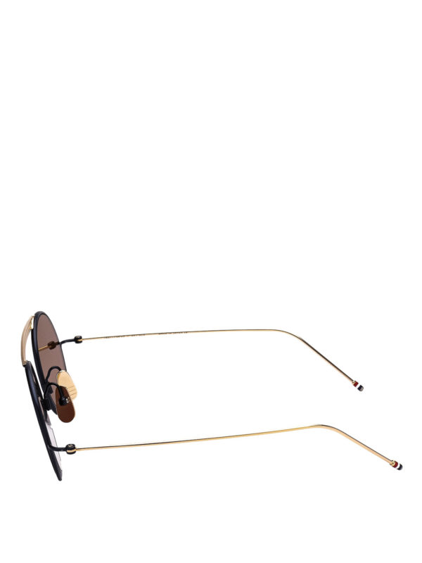 THOM BROWNE: sunglasses online - Matte titanium round sunglasses