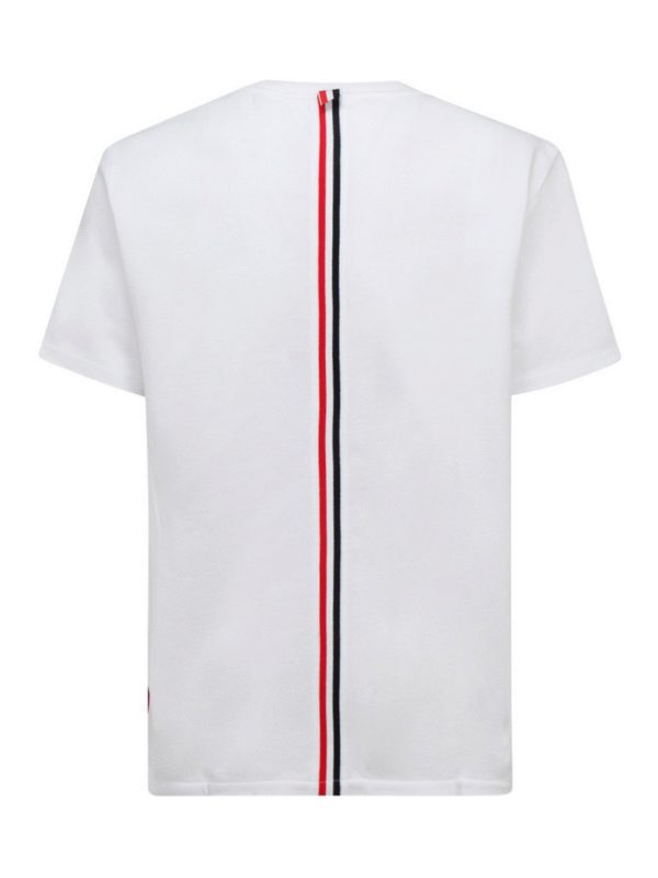 THOM BROWNE: t-shirts online - Striped detail cotton polo