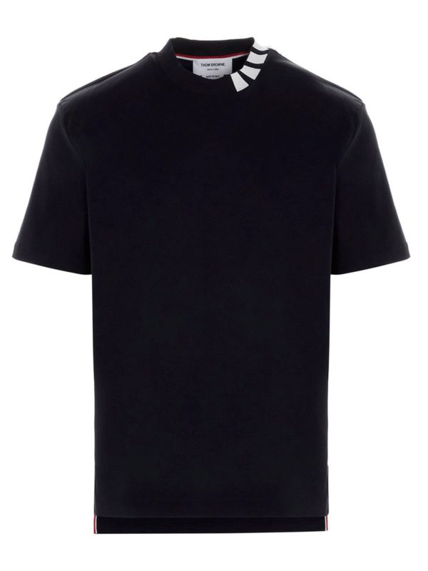 THOM BROWNE: t-shirt - T-shirt Interlock blu