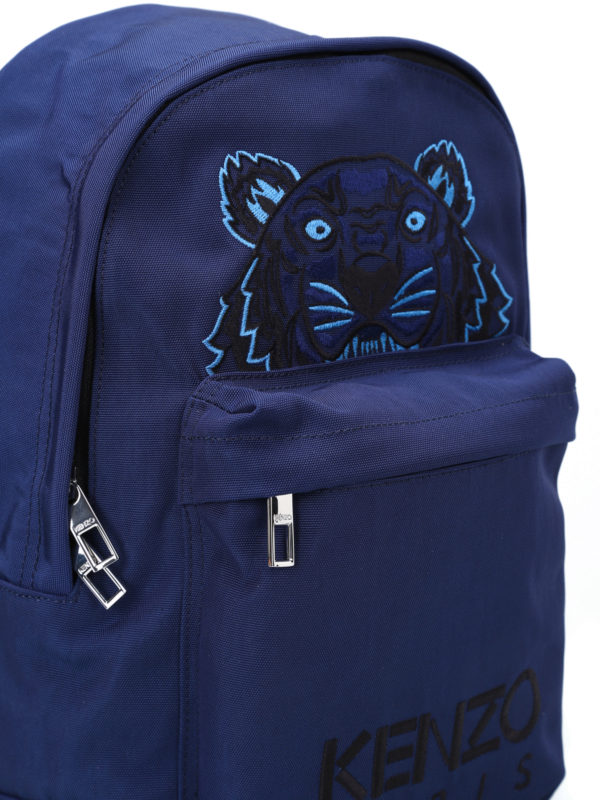 Tiger blue canvas medium backpack shop online: KENZO