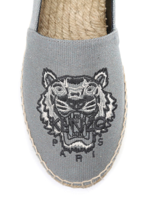 Tiger canvas espadrilles shop online: KENZO