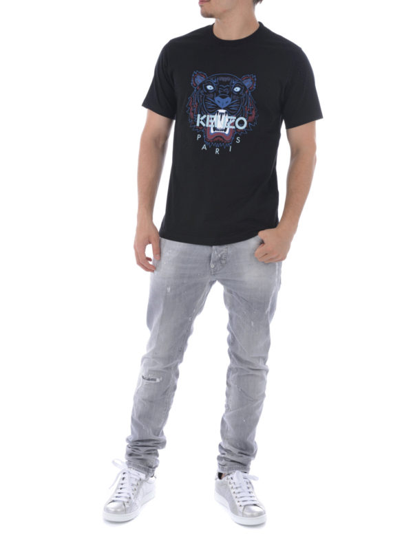 Tiger cotton jersey T-shirt shop online: KENZO