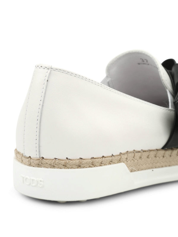 Tod's Bow leather slip-ons White Women XXW0TV0Q240VI80001