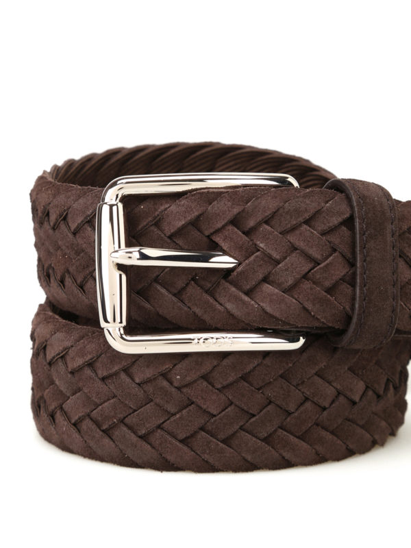 Belts Tod's - Dark brown woven suede belt - XCMCPR23100HMKS800