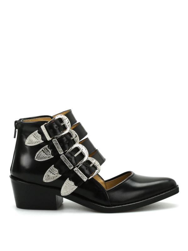 Toga: ankle boots - Buckle detailed cut-out ankle boots