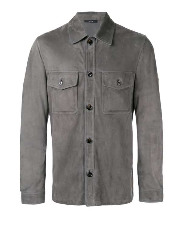 TOM FORD: leather jacket - Shirt-style suede jacket