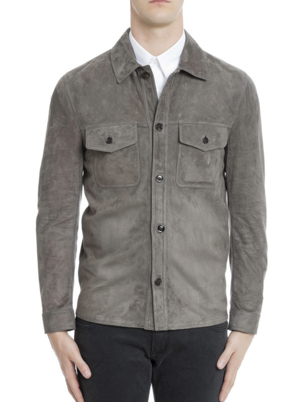 TOM FORD: leather jacket online - Shirt-style suede jacket