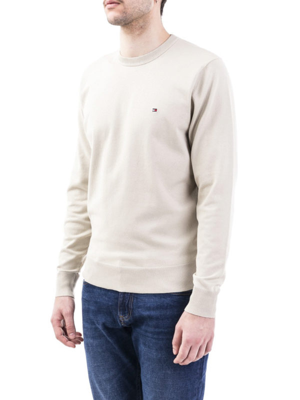 TOMMY HILFIGER: Strickpullover mit Rundhalsausschnitt online - Rundhalspullover - Hellbeige