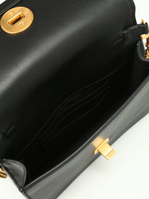 TORY BURCH buy online Georgia black leather clutch