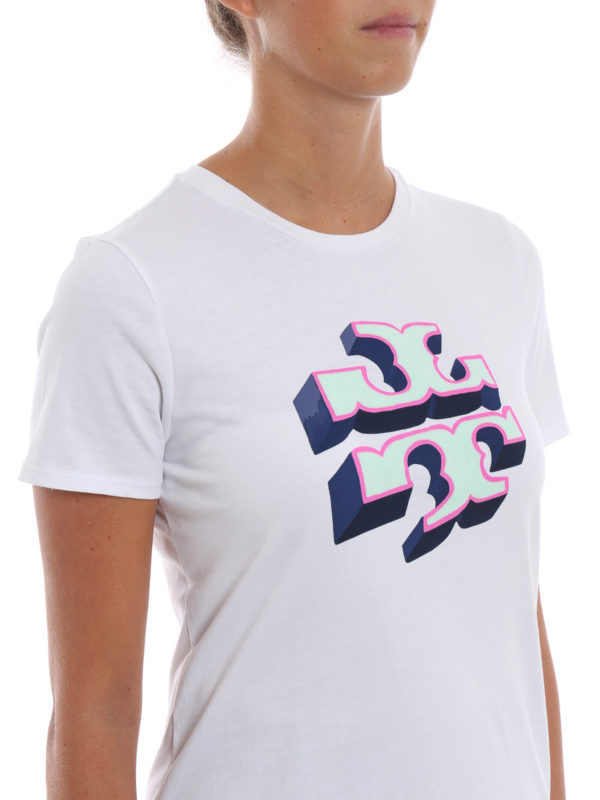 TORY BURCH buy online T-shirt con stampa logo 3D in velluto