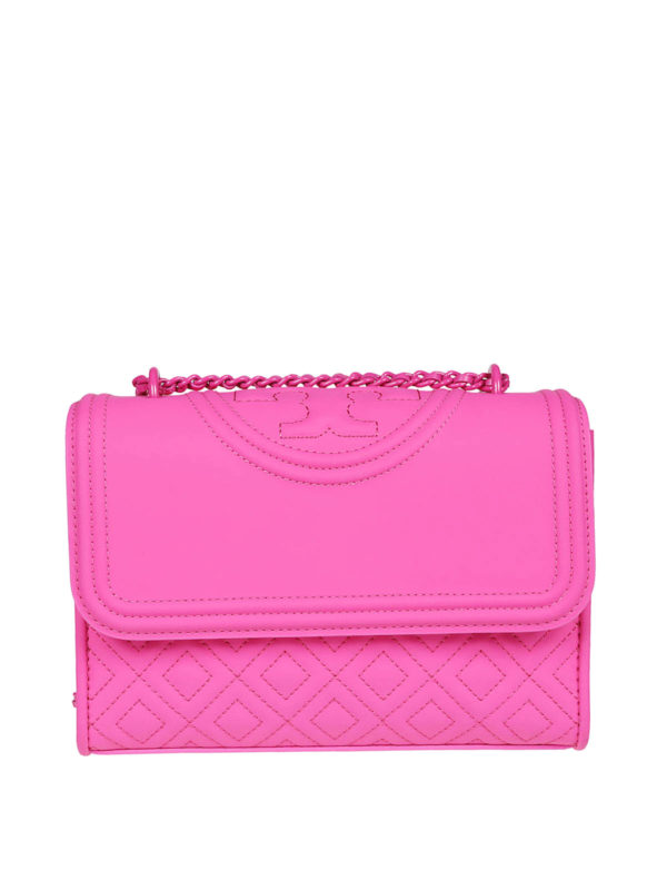 TORY BURCH: cross body bags - Fleming matte fuchsia small bag
