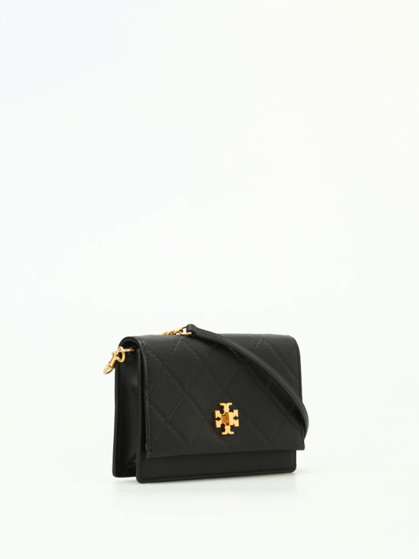 TORY BURCH: clutches online - Georgia black leather clutch