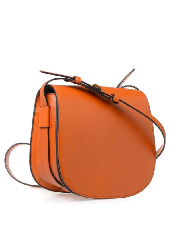 TORY BURCH: cross body bags online - Smooth leather saddle bag