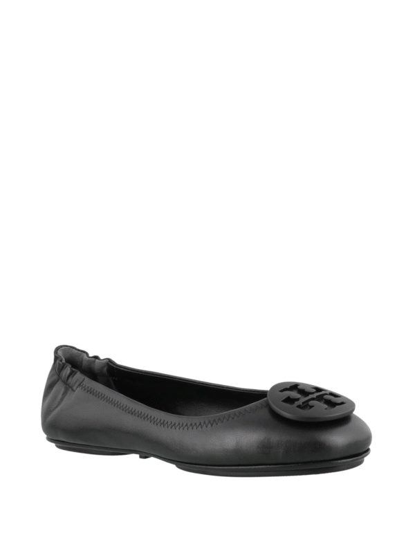 TORY BURCH: flat shoes online - Minnie packable black nappa flats
