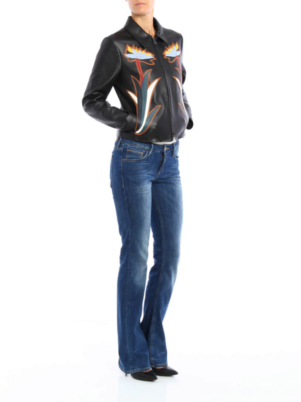 TORY BURCH: leather jacket online - Maddie leather jacket