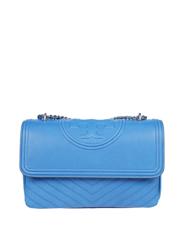 TORY BURCH: shoulder bags - Fleming tropical blue shoulder bag