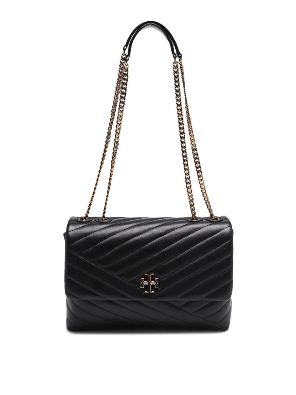 Tory Burch Small Kira Chevron Convertible Shoulder Bag Black Women