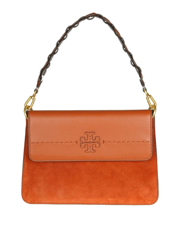 TORY BURCH: shoulder bags - Mcgraw suede and leather bag