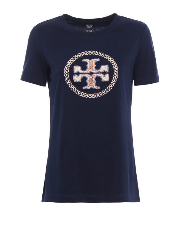 TORY BURCH: T-shirts - T-Shirt - Dunkelblau