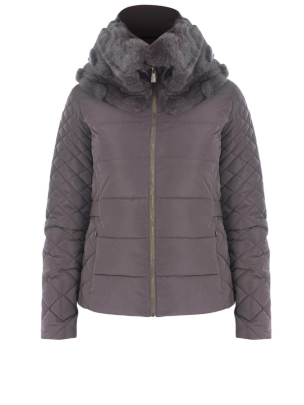 TRUSSARDI: casual jackets - Fur collar jacket