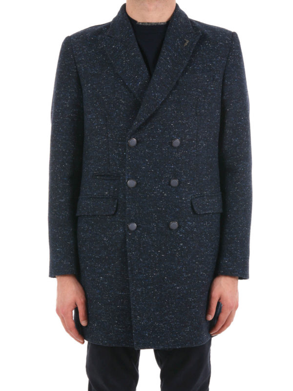 TRUSSARDI: ショートコート online - Blazer-inspired wool blend coat