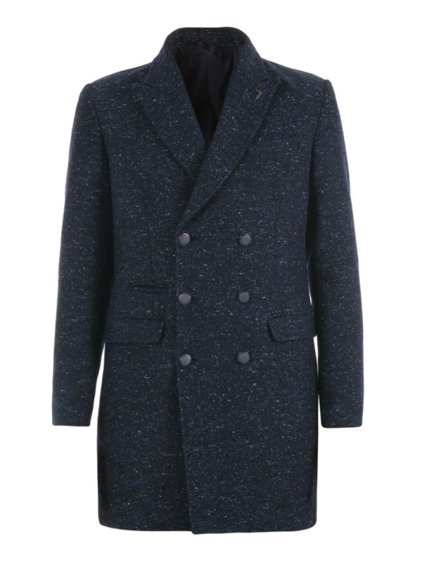 TRUSSARDI: ショートコート - Blazer-inspired wool blend coat