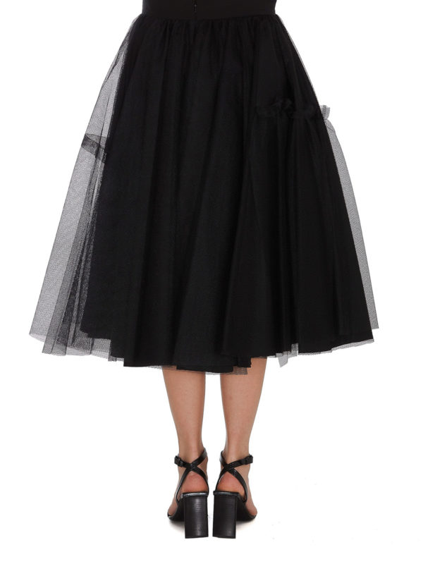 膝丈/ミディスカート - 黒 shop online: ALEXANDER MCQUEEN